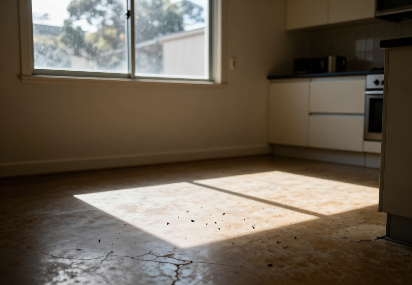 Cockroach infestation in a Toongabbie kitchen before treatment